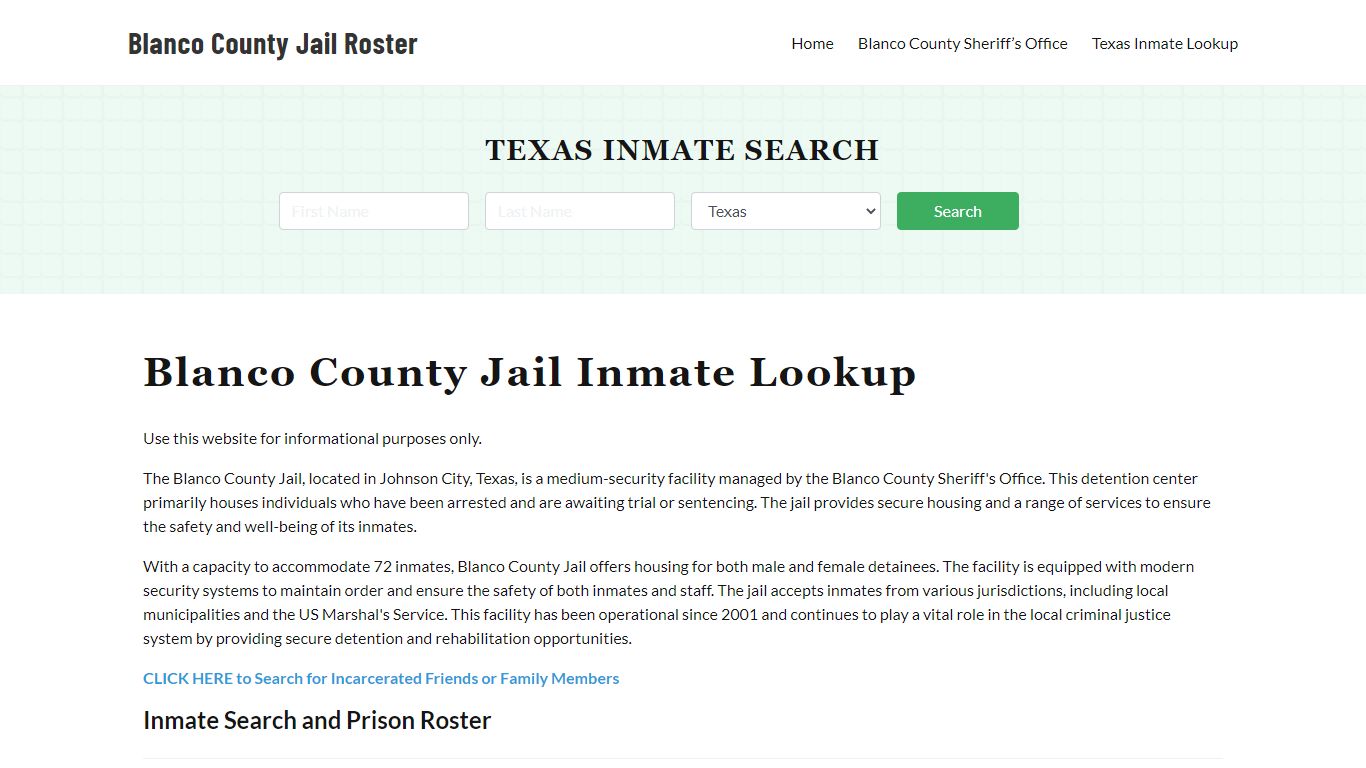 Blanco County Jail Roster Lookup, TX, Inmate Search