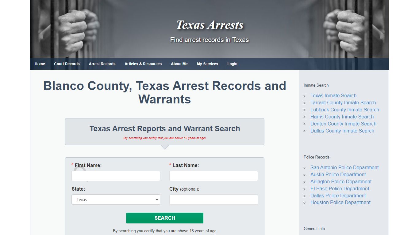 Blanco County, Texas Arrest Records and Warrants