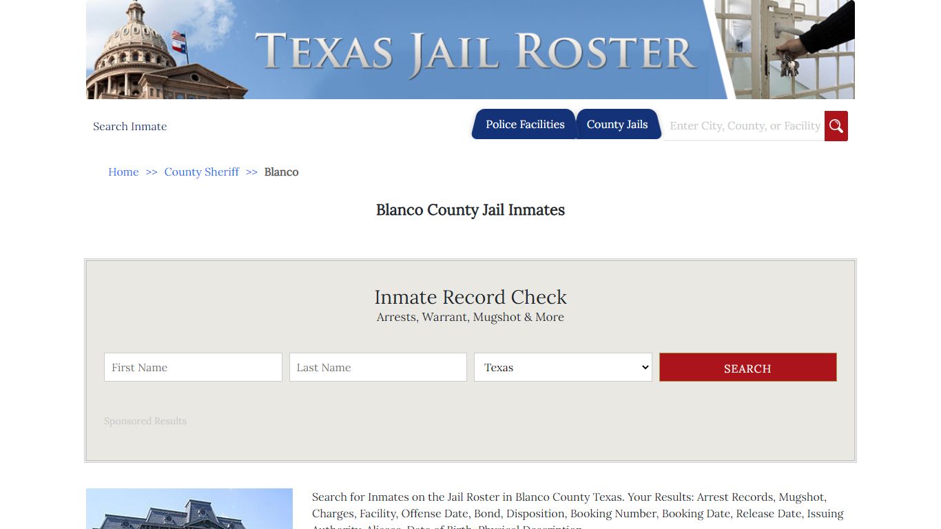 Blanco County Jail Inmates - Jail Roster Search